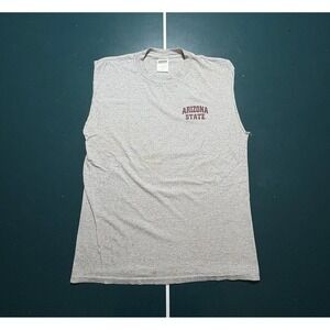 Vintage 90s Arizona State Sun Devils Cut Off Tank top Men's Large Gray Gym